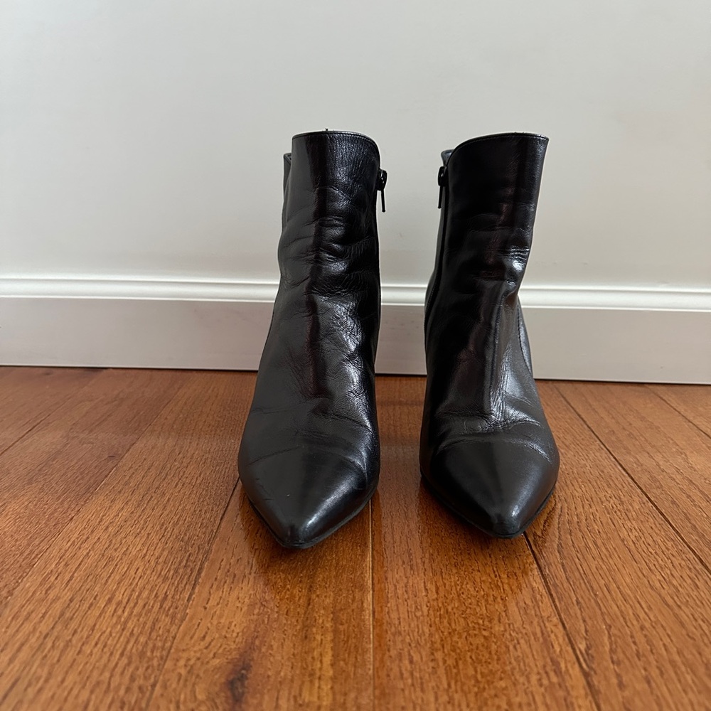 Elegant Black Leather Ankle Boots